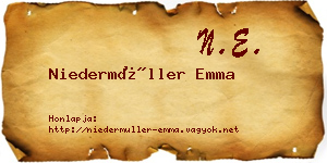 Niedermüller Emma névjegykártya